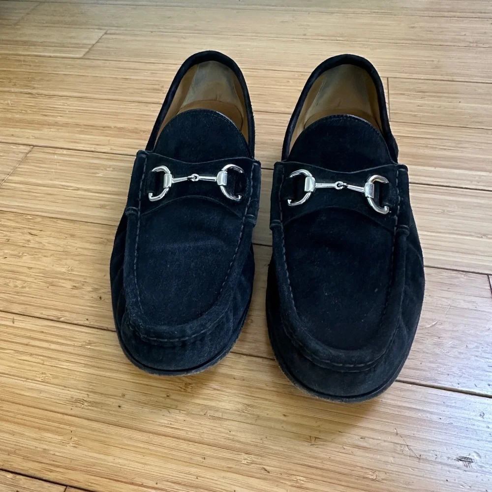 Gucci Horsebit Loafers Black Suede Mens 9 / 9.5 - Picture 8 of 11